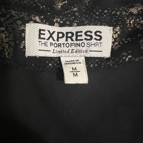 #305 Sheerish black and gold button up - Picture 8 of 13